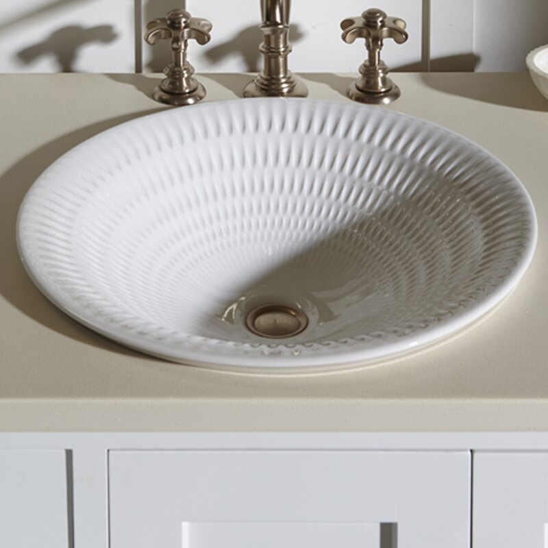Derring Carillon Wading Ceramic Circular Drop In Bathroom Sink 